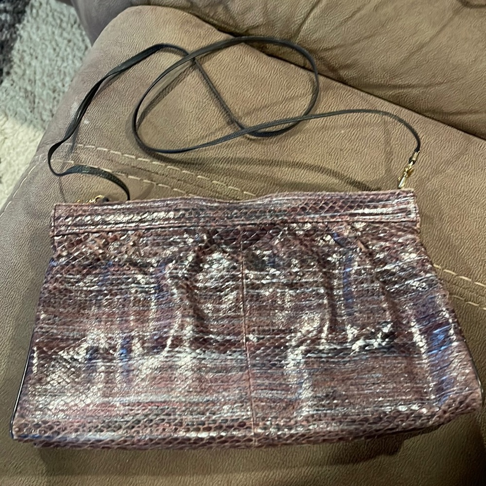 Women’s Vintage Bags by Supreme Clutch brown/purple snake skin